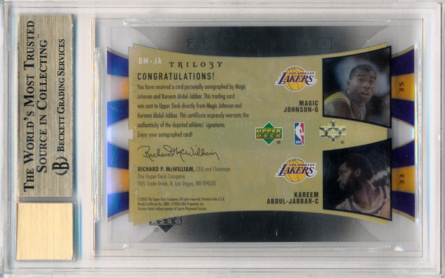 Upper Deck 2005-2006 Upper Deck Trilogy Duomarks #DM-JA Magic Johnson / Kareem Abdul Jabbar 5/25 / BGS Grade 9.5 / Auto Grade 10