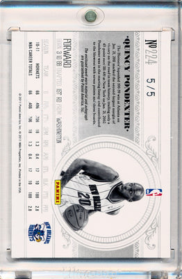 Panini 2010-2011 National Treasures Century Platinum #224 Quincy Pondexter 5/5