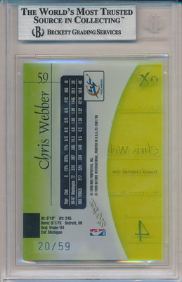 SkyBox 1997-1998 E-X2001 Essential Credentials Now #59 Chris Webber 20/59 / BGS Grade 9