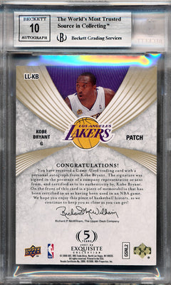 Upper Deck 2007-2008 Exquisite Collection Limited Logos #LLKB Kobe Bryant 36/50 / BGS Grade 8.5 / Auto Grade 10