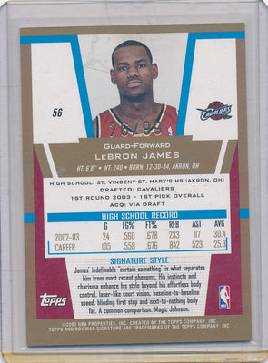 Topps 2003-2004 Bowman Signature  #56 Lebron James 76/99