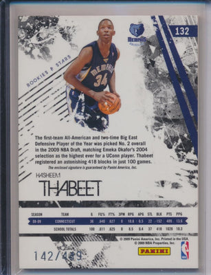 Panini 2008-2009 Rookies & Stars Jumbo Patch RPA #132 Hasheem Thabeet 142/449