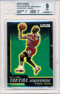 Skybox 2008-2009 Metal Universe Precious Metal Gems Green #23 Michael Jordan 1/50 / BGS Grade 9