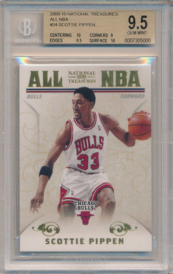 Panini 2009-2010 National Treasures All NBA #24 Scottie Pippen 18/25 / BGS Grade 9.5