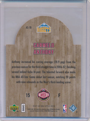 Upper Deck 2007-2008 NBA AllStar Basketvall #AS-18 Carmelo Anthony