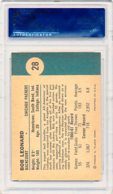 Fleer 1961 Chicago Packers  #28 Bob Leonard  / PSA Grade 7