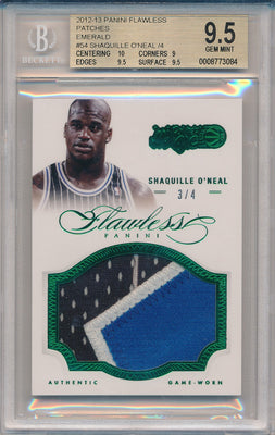 Panini 2012-2013 Flawless Emerald Jumbo Patches #54 Shaquille O'Neal 3/4 / BGS Grade 9.5