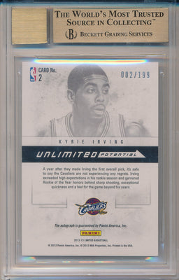 Panini 2012-2013 Limited Unlimited Potential #2 Kyrie Irving 2/199 / BGS Grade 9.5 / Auto Grade 10