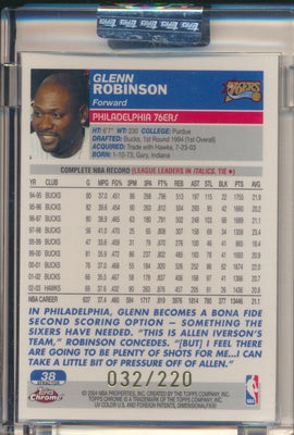 Topps  2003-2004 Chrome  X-Fractor #38 Glenn Robinson 32/220