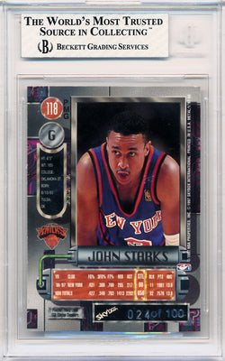 Skybox 1997-1998 Metal Universe Championship Precious Metal Gems Red #118 John Starks 24/100 / BGS Grade 8