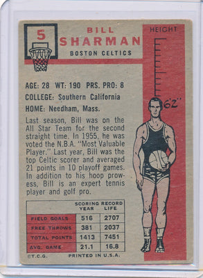 Boston Celtics  #5 Bill Sharman