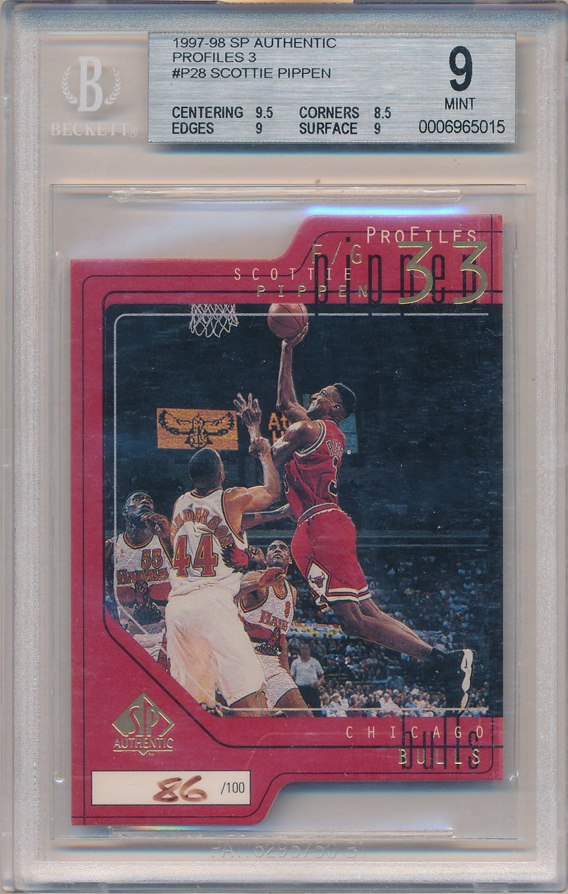 Upper Deck 1997-1998 SP Authentic Profiles 3 #P28 Scottie Pippen 86/100 / BGS Grade 9