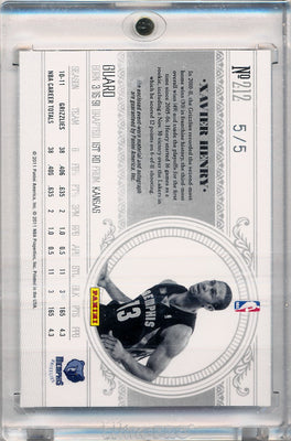 Panini 2010-2011 National Treasures  Century Platinum #212 Xavier Henry 5/5