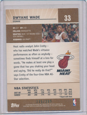 Topps 2008-2009 Co-Signers Basketball #33 Dwyane Wade 175/299