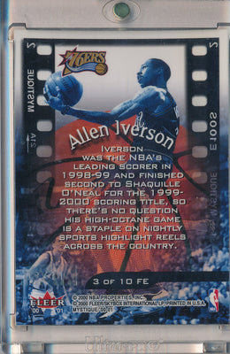 Fleer 2000-2001 Mystique Film At 11 Top Story #3 Allen Iverson 8/11