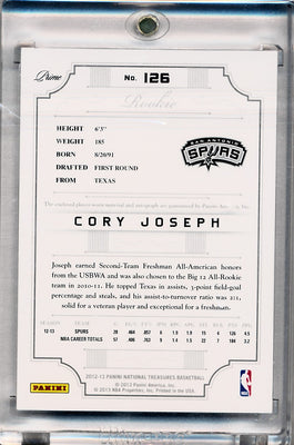 Panini 2012-2013 National Treasures  Gold #126 Cory Joseph 4/5