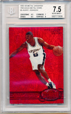 Skybox 1997-1998 Metal Universe Championship Precious Metal Gems Red #5 Avery Johnson 81/100 / BGS Grade 7.5