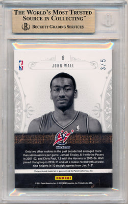 Panini 2010-2011 National Treasures NBA Gear Laundry Tag Combos #1 John Wall 3/5 / BGS Grade 9.5