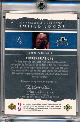 Upper Deck 2003-2004 Exquisite Collection Limited Logos #LLSC Sam Cassell 26/75