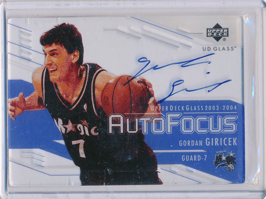 Upper Deck 2003-04 UD Glass Auto Focus #GG Gordan Giricek