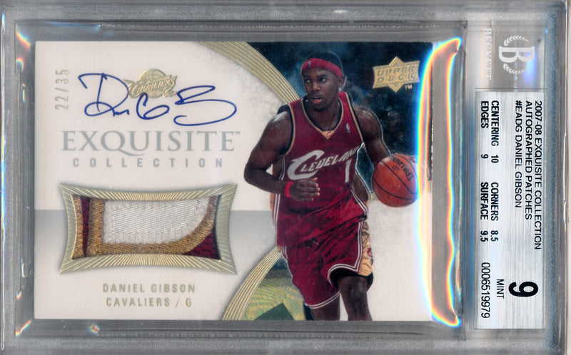 Upper Deck 2007-2008 Exquisite Collection Autographed Patches #EADG Daniel Gibson 22/35 / BGS Grade 9 / Auto Grade 10