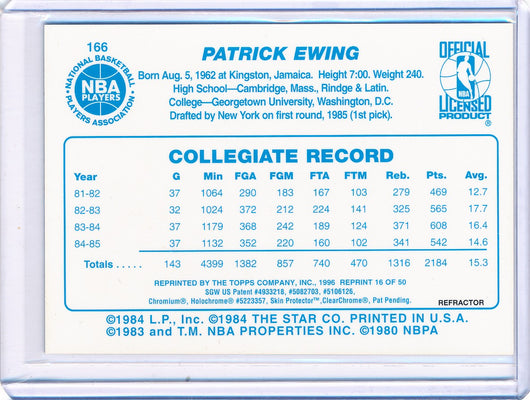 Topps 1996-1997 Finest Reprint Refractor #166 Patrick Ewing