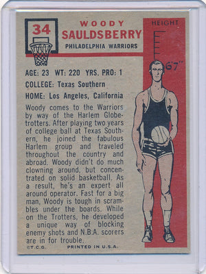 Philadelphia Warriors  #34 Woody Sauldsberry