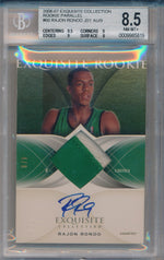 Upper Deck 2006-07 Exquisite Collection Rookie Parallel Jersey Auto #60 Rajon Rondo 4/9 / BGS Grade 8.5 / Auto Grade 10