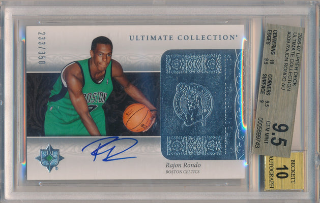 Upper Deck 2006-07 Ultimate Collection Ultimate Autographed Rookies #209 Rajon Rondo 233/350 / BGS Grade 9.5 / Auto Grade 10