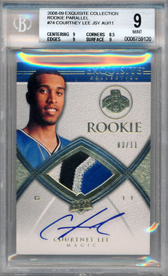 Upper Deck 2008-2009 Exquisite Collection Rookie Parallel #74 Courtney Lee 3/11 / BGS Grade 9 / Auto Grade 10