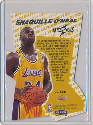 Fleer 1997-1998 Ultrabilities Superstar #4/20SS Shaquille O'neal