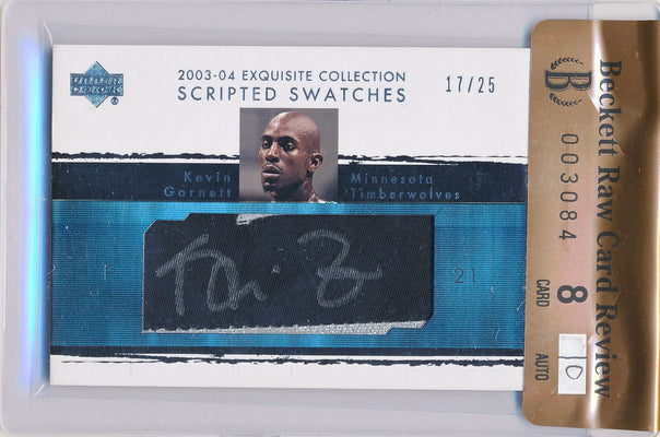 Upper Deck 2003-2004 Exquisite Collection Scripted Swatches #SS-KG Kevin Garnett 17/25 / Auto Grade 10