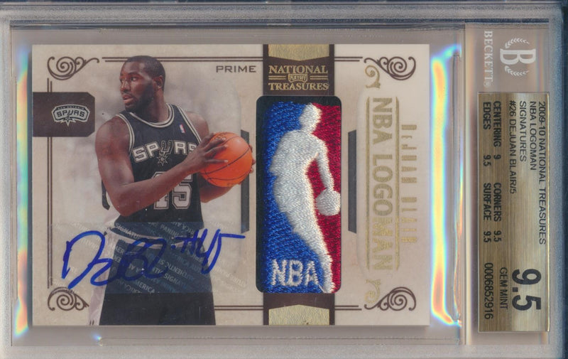 Panini  2009-2010 National Treasures NBA Logoman Signatures #26 DeJuan Blair 3/5 / BGS Grade 9.5 / Auto Grade 10