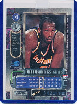 Skybox 1997-1998 Metal Universe Championship Precious Metal Gems Red #79 Erick Dampier 42/100