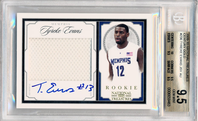 Panini 2009-2010 National Treasures Century Gold #236 Tyreke Evans 8/25 / BGS Grade 9.5 / Auto Grade 10