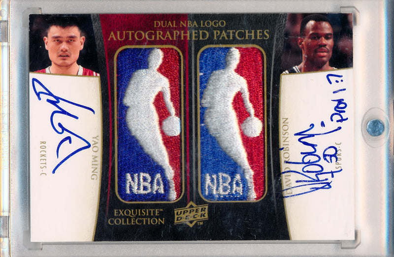 Upper Deck 2009-2010 Exquisite Collection Dual Logoman Autographed Patches #DL-MR Yao Ming / David Robinson 1/7