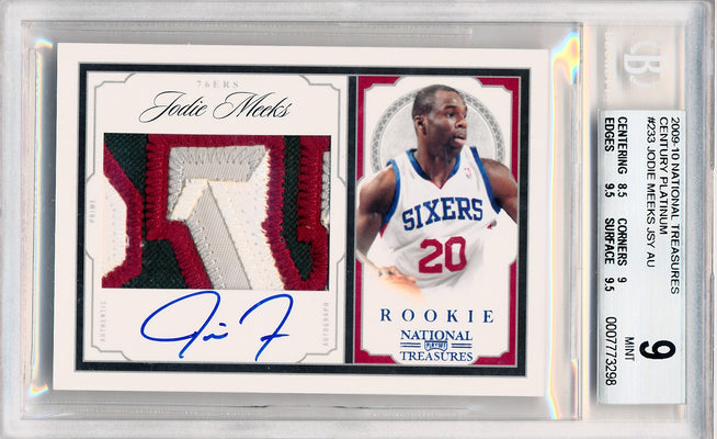 Panini 2009-2010 National Treasures Century Platinum #233 Jodie Meeks 4/5 / BGS Grade 9 / Auto Grade 10