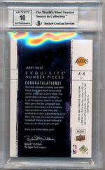 Upper Deck 2009-2010 Exquisite Collection Numbers #NPJW Jerry West 23/44 / BGS Grade 8.5 / Auto Grade 10