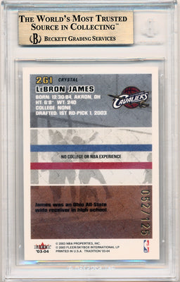 Fleer 2003-2004 Tradition Crystal #261 Lebron James 52/125 / BGS Grade 9.5