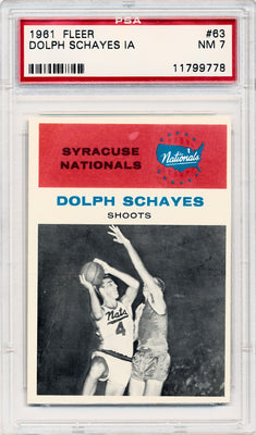 Fleer 1961 Syracuse Nationals  #63 Dolph Schayes   / PSA Grade 7