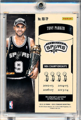 Panini 2015-2016 Gold Standard Ring Bearers Autographs #RB-TP Tony Parker 6/25