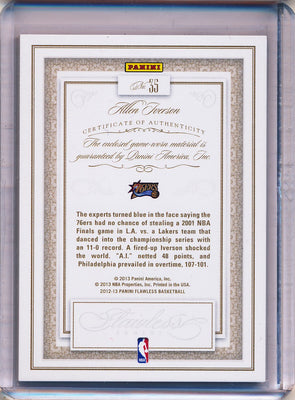 Panini 2012-2013 Flawless Emerald Jumbo Patches #35 Allen Iverson 2/5