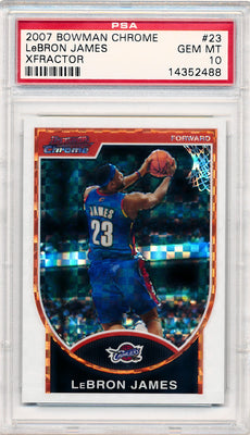 Topps 2007 Bowman Chrome XFractor #23 Lebron James 46/50 / PSA Grade 10