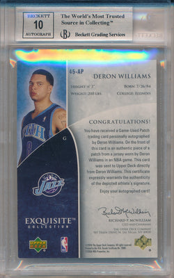 Upper Deck 2005-2006 Exquisite Collection Rookie Parallel #45-AP Deron Williams 3/8 / BGS Grade 9 / Auto Grade 10