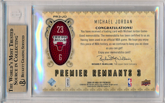 Upper Deck 2008-2009 Premier Remnants Triple City #PR3JO Michael Jordan 14/50 / BGS Grade 9.5