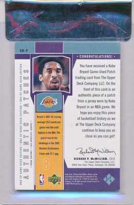 Upper Deck 2002 SP Game Used Edition Authentic Patches #KBP Kobe Bryant 46/100