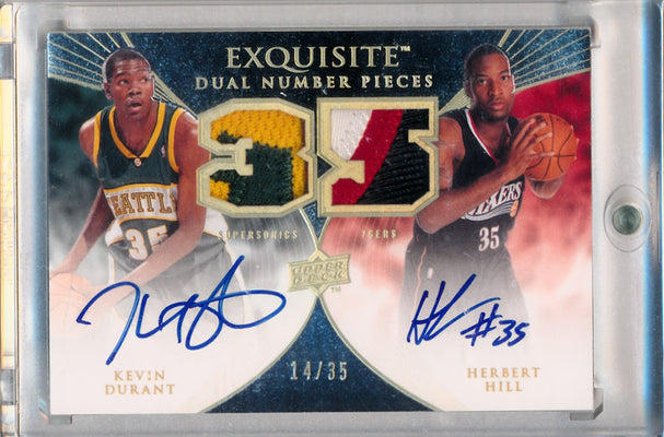 Upper Deck 2007-08 Exquisite Collection Exquisite Dual Number Pieces #EDN-DH Kevin Durant/Herbert Hill 14/35