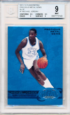 Fleer 2011-2012 Retro Precious Metal Gems Blue #1 Michael Jordan 43/50 / BGS Grade 9