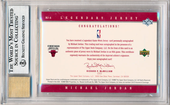 Upper Deck 1999-2000 Ud Century Legends Legendary Jerseys #MJ-A Michael Jordan 17/23 / BGS Grade 9 / Auto Grade 10