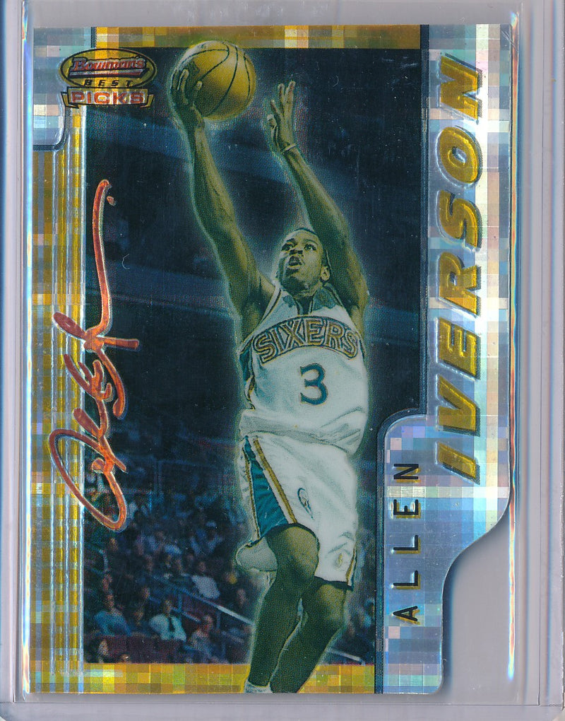 Topps 1996-1997 Bowman's Best Picks Atomic Refractor #BP9 Allen Iverson